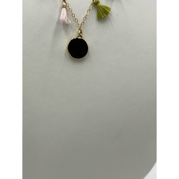 Molly Phillips Multicolor Fringe‎ Tassel Initial K Gold Tone Necklace - Picture 12 of 15